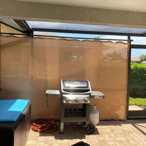 Sliding track system mounts to your existing lanai frame